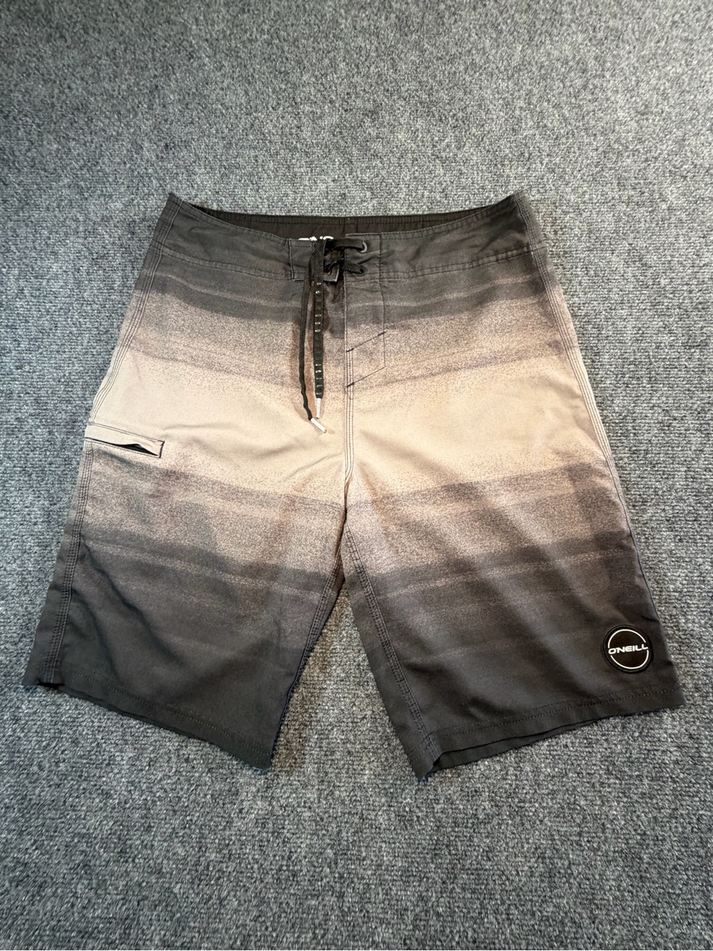 O'Neill Hyperfreak 30 Board Shorts Gray Black Swim Surf Beach No Liner
